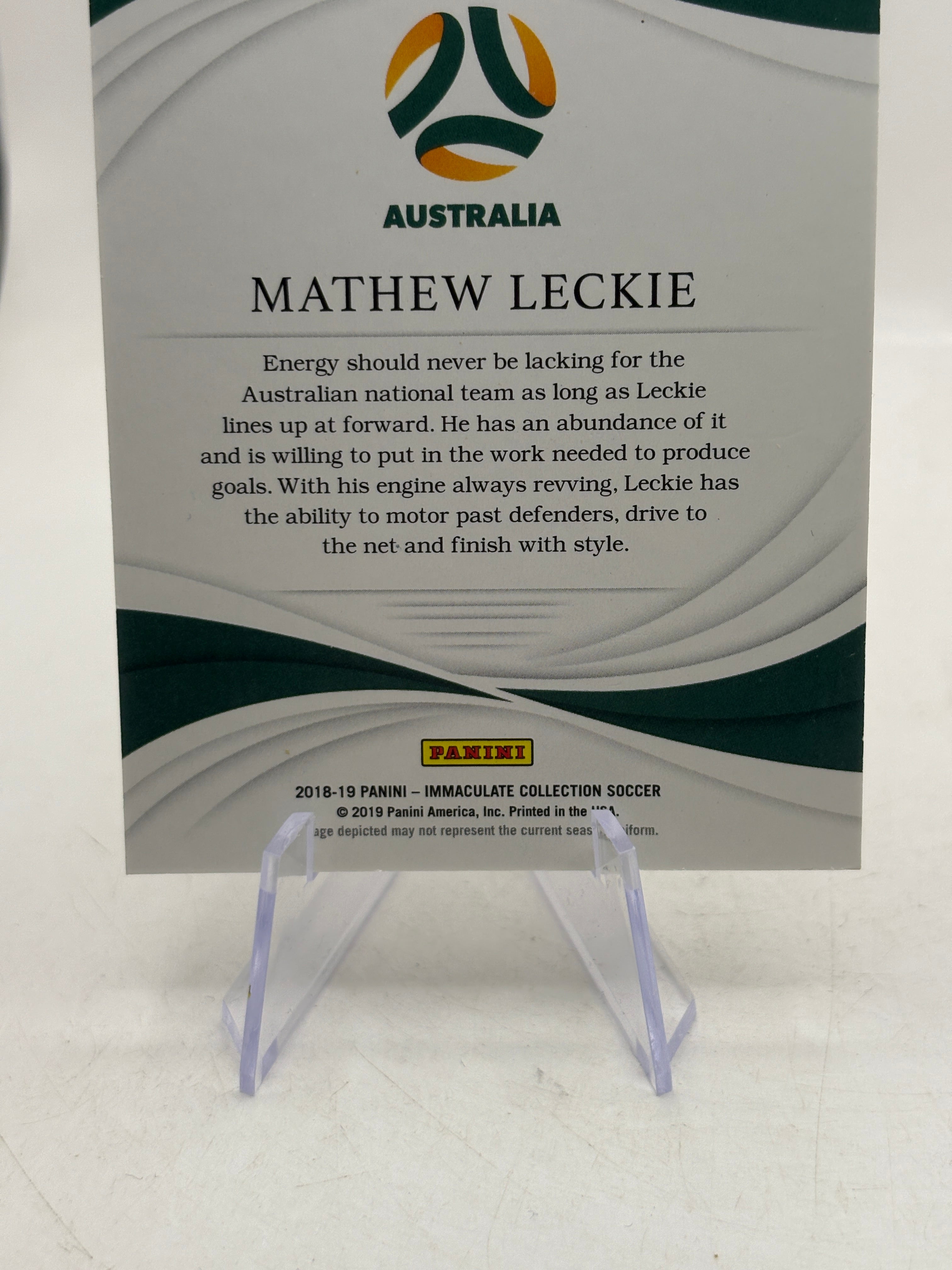2018-19 Panini Immaculate Collection Soccer - Mathew Leckie #87 /65 FRENLY BRICKS - Open 7 Days